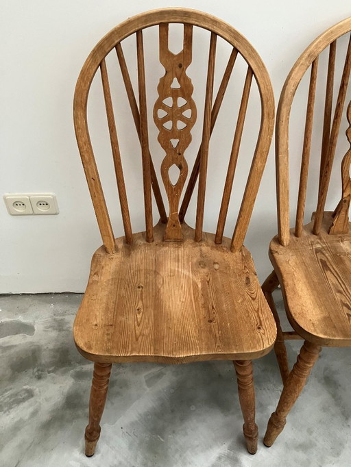Ensemble de 4 chaises de salle à manger vintage Ercol à dossier à roulettes, années 1950