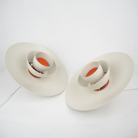Image 1 of Paar 2 Deense vintage hanglampen PH 4/3 van Poul Henningsen, Louis Poulsen
