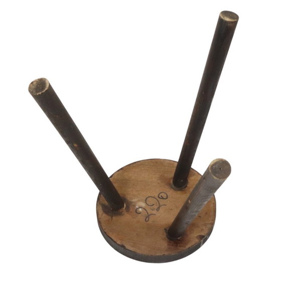 Vecchio Sgabello Treppiede Rustico Legno Massello Tinto 45cm – Sgabelli, Wood (photo 10 of 14)