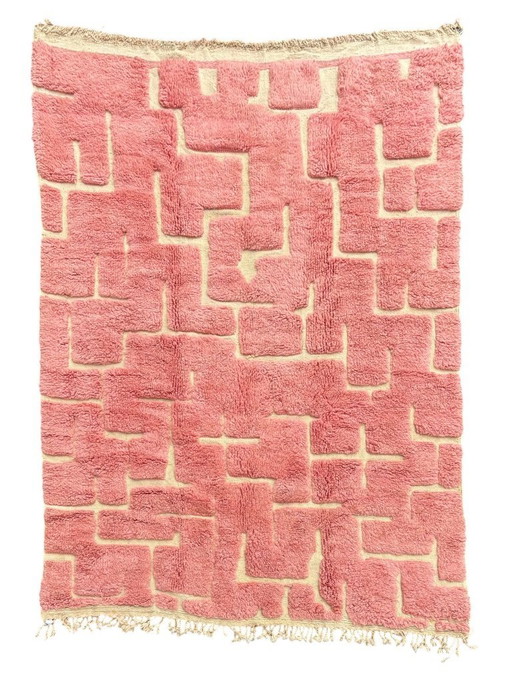 Marokkaans M'rirt Rose wollen tapijt 200x300 – Handgeweven | Hoogwaardig Berber tapijt