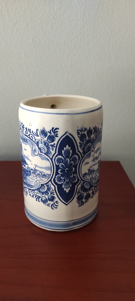 Image 1 of Set aus 2 Heineken-Bierkrügen in Delfter Blau, 1978