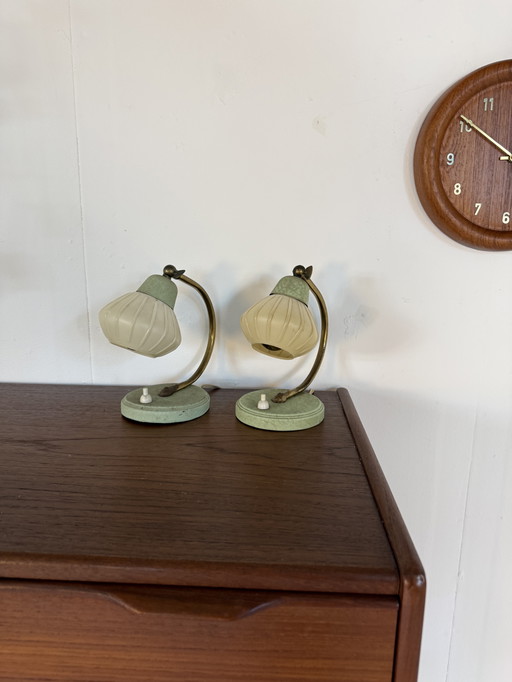 Ensemble de 2 lampes de table Art Déco vintage des années 60