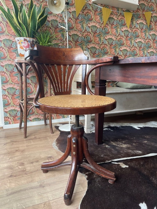 Chaise de bureau vintage à sangles style Thonet