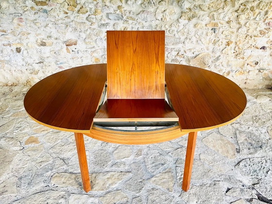 Image 1 of Mid-Century Extendable Teak Dining Table with Butterfly Leaf, By Van Pelt, 1960s