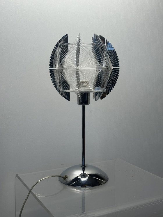 Image 1 of Lampada da tavolo Globo Pollux vintage, swag, cromata, Paul Secon, design Space Age, metà secolo