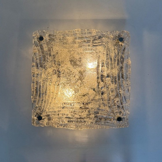 Image 1 of Lampe de plafond/applique Mazzega en verre de Murano soufflé à la main, style années 1970