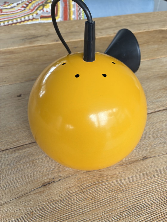 Image 1 of Vintage Spaceage Kugel pendant lamp, Seventies, in ochre yellow
