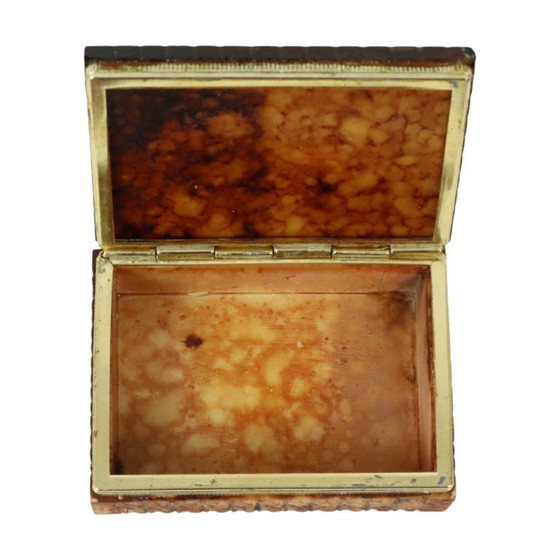 Image 1 of Scatola per fumatori vintage in alabastro arancione