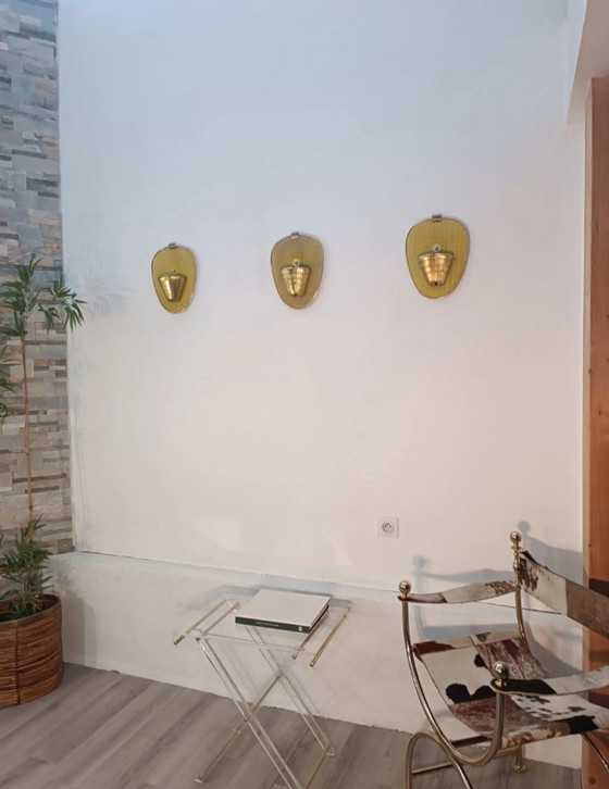 Suite d'Appliques Murales par MM pour Atelier Mategot 1950s – Brass, Metal (photo 7 of 10)
