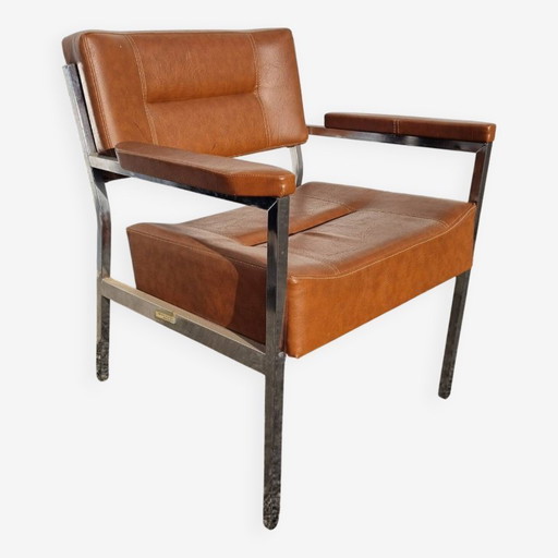 fauteuil M.Baughman, skaï orange, 1960
