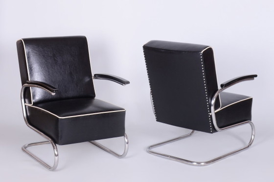 Restaurierter Bauhaus-Sessel, von W. Gispen für Mücke-Melder, Chrom, Tschechisch, 1930er Jahre – Metal, Wood (photo 14 of 22)