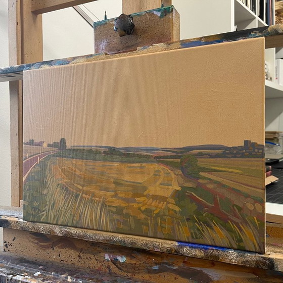 Image 1 of Strada di campagna, pezzo unico, dipinto, dipinto a mano, pezzo unico, 45 x 30 cm, pittura acrilica su tela