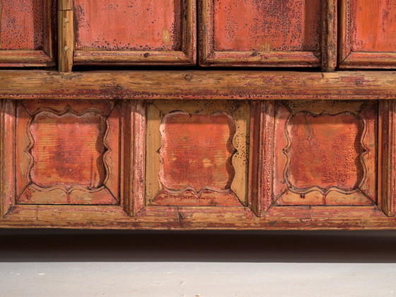 Shanxi pine sideboard with original red painted finish and four drawers – China, circa 1930 (photo 40 of 40)