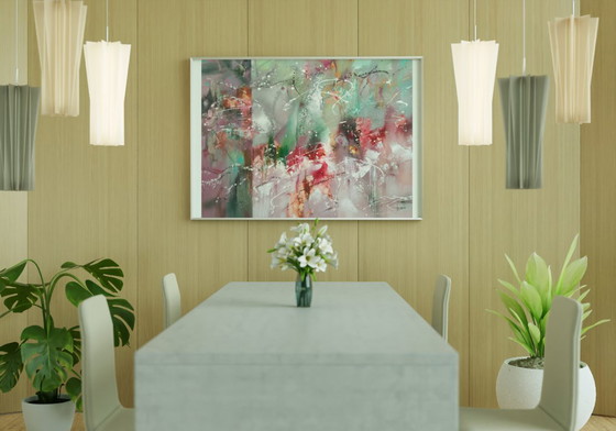 Origineel Olieverfschilderij Abstract Expressionisme Adem van de Lente – Schilderijen & Tekeningen, Canvas (photo 3 of 8)