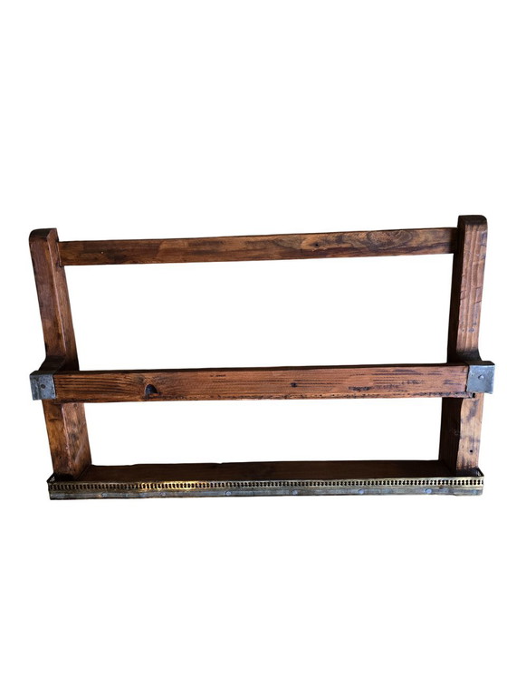 Image 1 of Antique Wooden Glass Rack