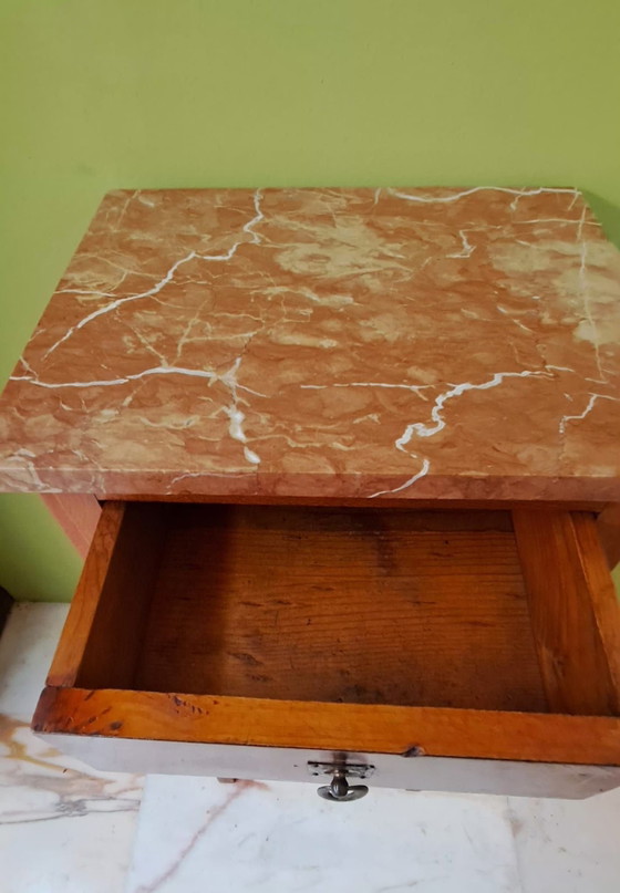Comodino antico anni '50, Comodini, Bronzo, Marmo, Marrone (foto 8 di 10)
