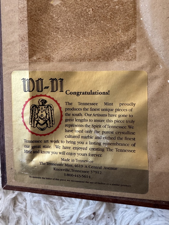 Image 1 of Marble engraving painting of a bear by Don Northcutt