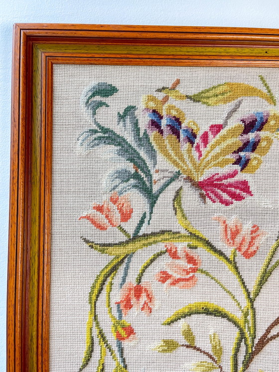 Arazzo Floreale Vintage in Tela – Ricamo da Parete Retrò – Stampe artistiche, Wood (photo 10 of 13)