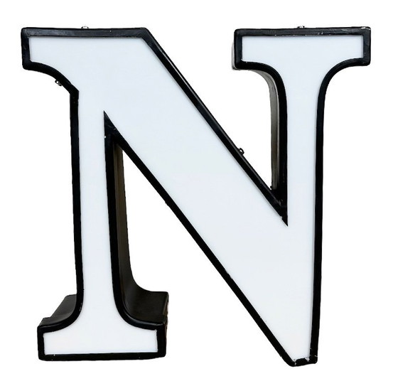 Image 1 of Lettera N illuminata d'epoca, anni '70