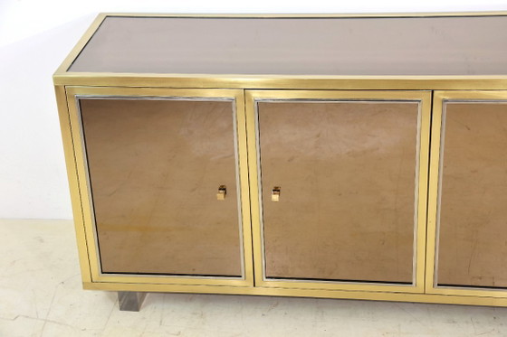 Rare 1970s Michel Pigneres Sideboard / Credenza – France – L'Angolo Metallarte Roma, Brass (photo 4 of 12)