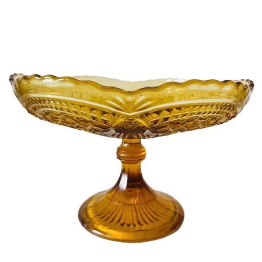 Artdeco Obstschale auf Sockel Braunglas 1930er Jahre