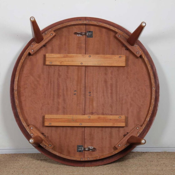 Image 1 of Round extendable teak dining table, 1960