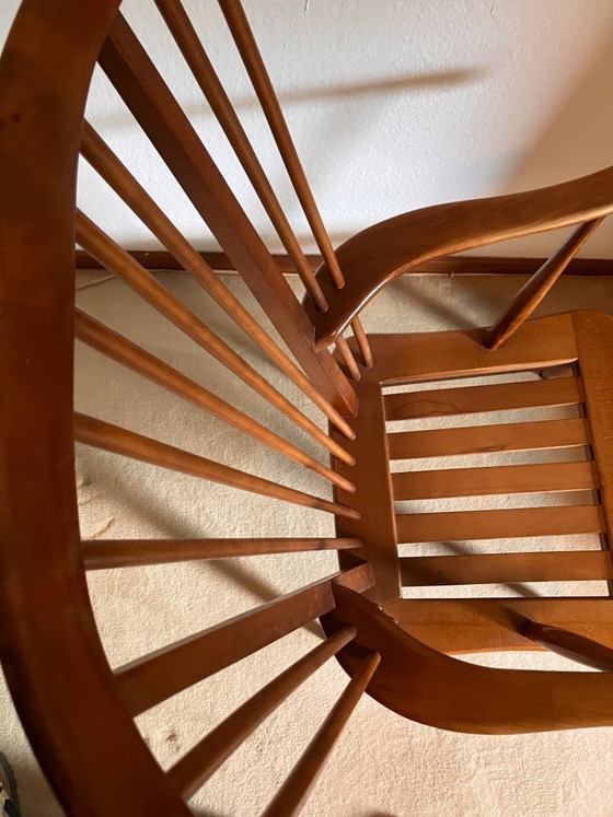 Image 1 of Two Vintage Armchairs With Characteristic Spindle Backrests