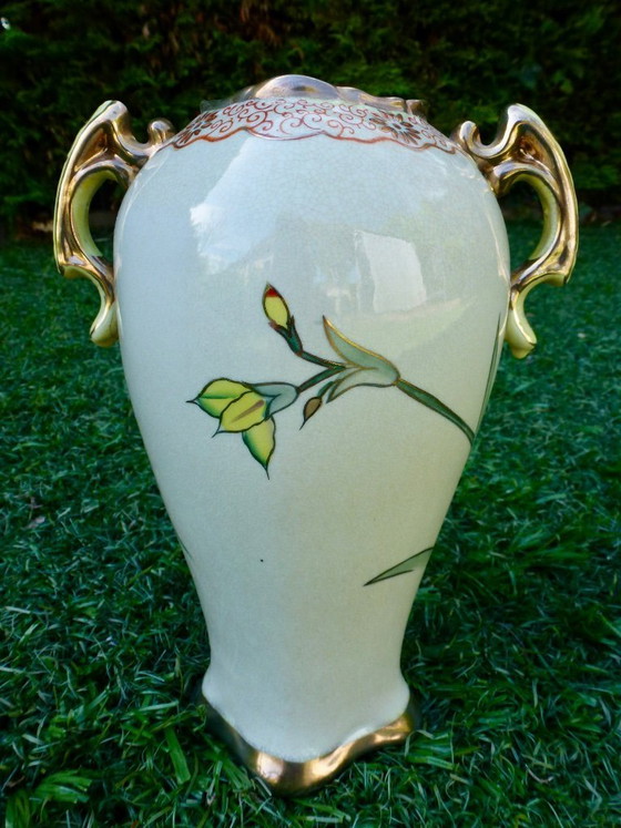 Image 1 of Dos jarrones antiguos de porcelana de estilo Art Nouveau, obra de Reinhold Schlegelmilch.