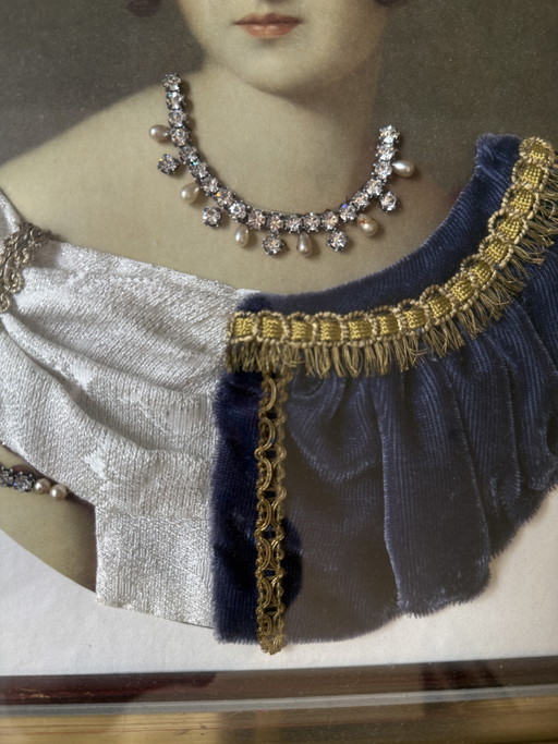 Magnifique Portrait Textile 3D Vintage Pauline Bonaparte – Roberto Hoesch Milano – kunst, Glass, Paper (photo 2 of 5)
