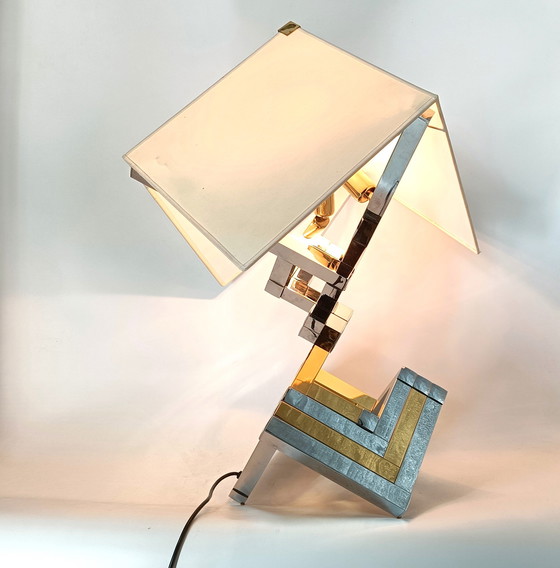 Image 1 of Grande lampe de table géométrique de Lumica, Espagne, années 1970