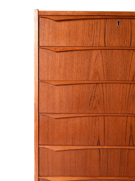 Image 1 of 1950s/60s Scandinavian Teak Chest with 6 Drawers