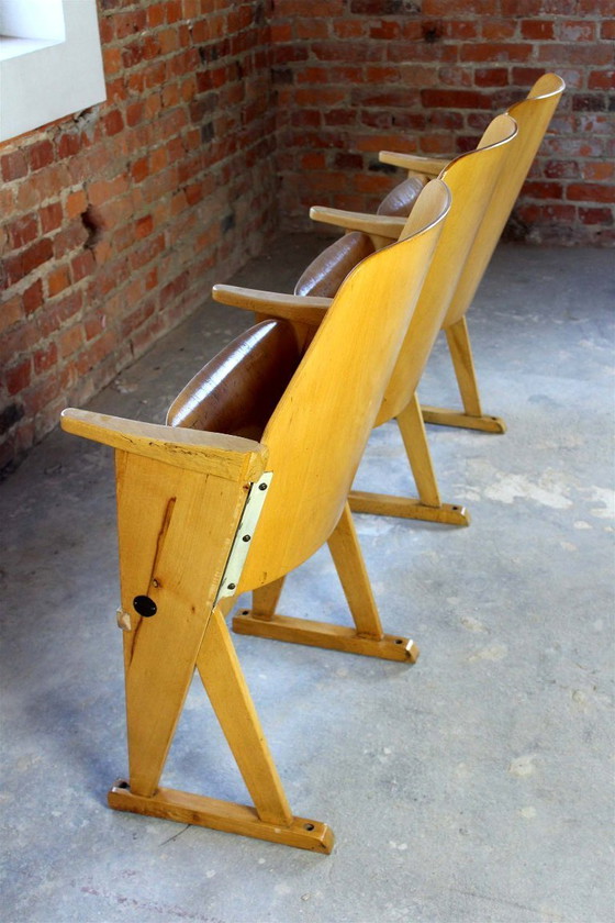 Image 1 of Fauteuils de cinéma vintage de Ton, années 1960, lot de 13