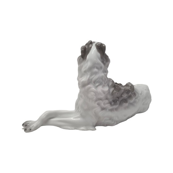 Image 1 of Art Deco porcelain Barzoi statue Schlaggenwald