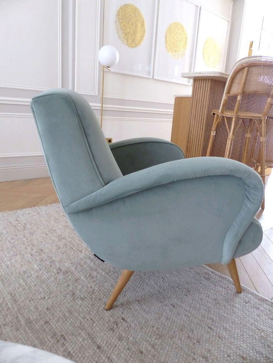 Image 1 of Paire de fauteuil en velours design BRANCO Sobre BRANCO style Mid-century / Années 50