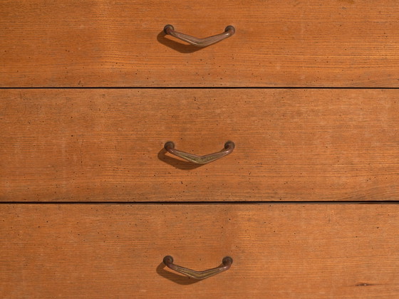 Vintage Twenty-Drawer Counter Chest, Central Europe, circa 1950, Storage cabinet, Glass, Brass, Black (photo 12 of 21)