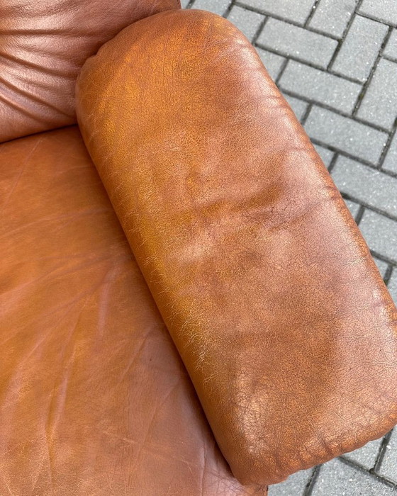 Vintage brown leather Danish lace Armchairs 70s (photo 19 of 21)