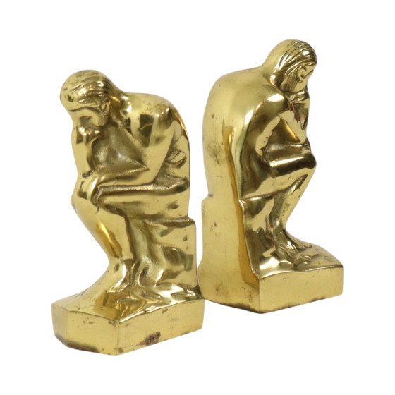 Image 1 of Italienische Messing-Buchstützen Der Denker