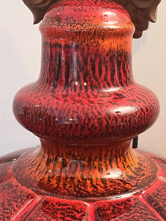 Image 1 of 3 lámparas colgantes de cerámica roja, cerámica de Alemania Occidental, años 60/70