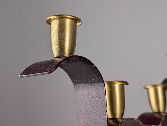 Image 1 of Pair Art Deco Bronze Candelabras by Karl Hagenauer, 1940s