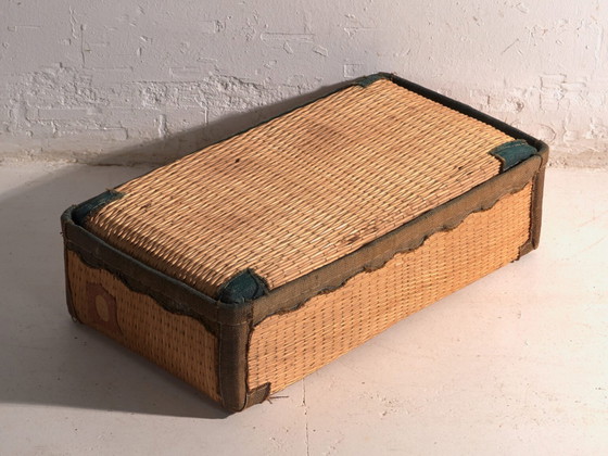 Antique kōri trunk in willow wicker – Japan, circa 1920. Set of two – Storage cabinet, Leather, Wood (photo 24 of 40)