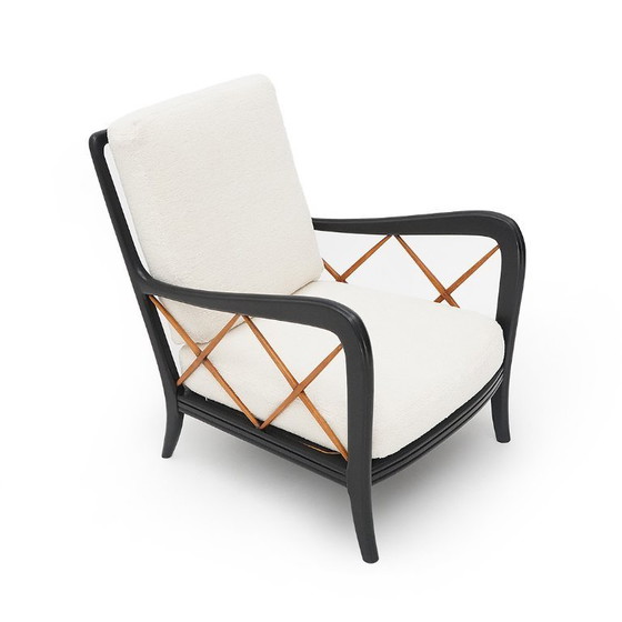 Image 1 of Coppia di poltrone con struttura in legno, anni '40