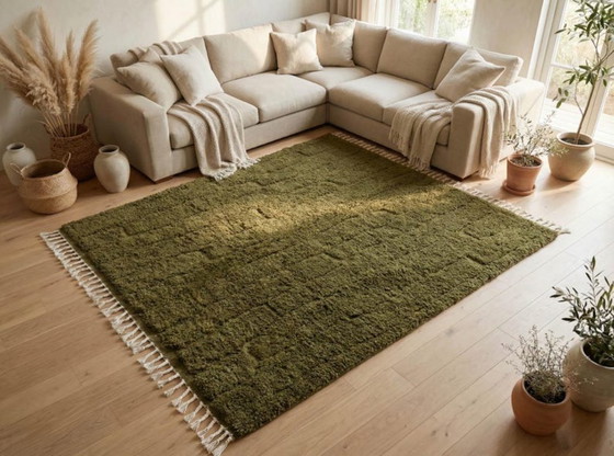 Image 1 of Custom Green Moroccan Carpet 200cmx300cm 