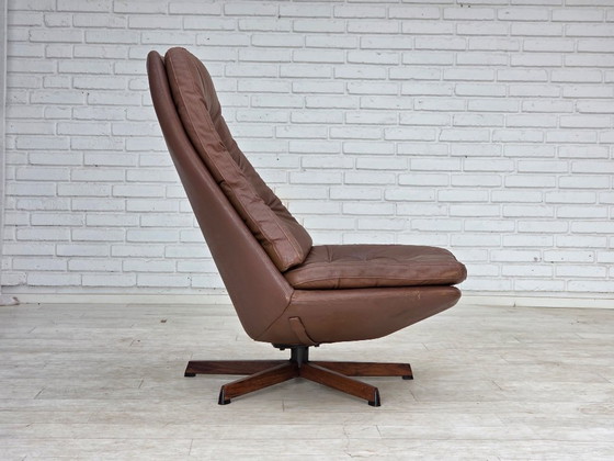 Fauteuil lounge pivotant réglable, design danois Madsen & Schubell, années 1970 – Leather, Metal (photo 13 of 19)