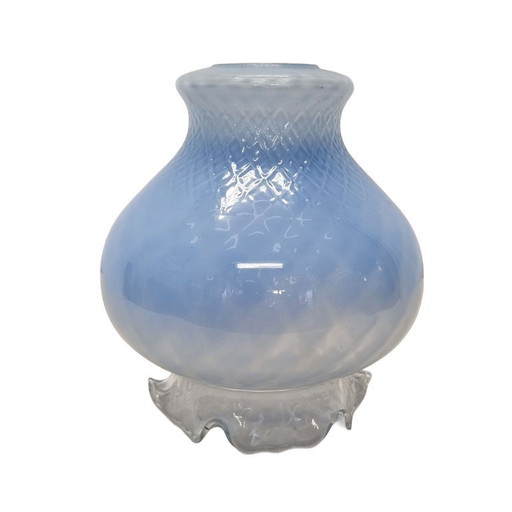 Art Deco blauwe tulpvormige lampenkap