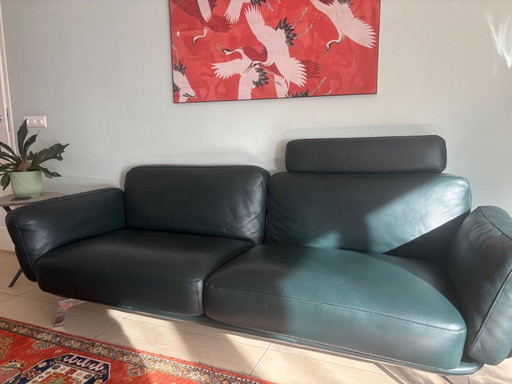 Sofá de 3 plazas Leolux Nardo, piel Raffino/Turtle