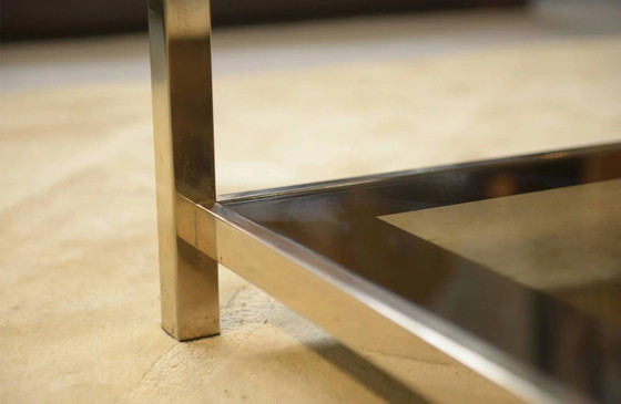 Hollywood Regency coffee table in smoked glass with mirrored framing from the 1970s. – Crystal (photo 7 of 10)