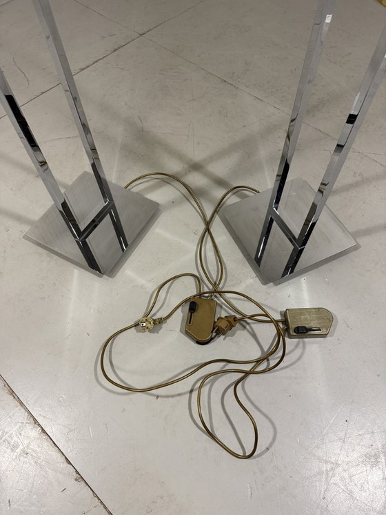 Image 1 of 2 lámparas de pie Arte Lumen, cromadas y de latón, de los años 70