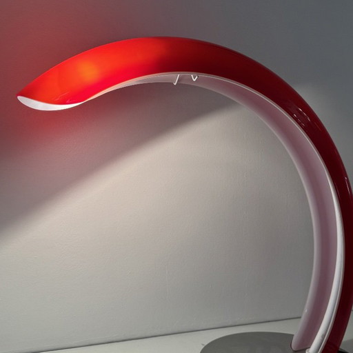 Lampada Da Tavolo Red AV Mazzega Anni 80 Vetro Murano Rosso Design Vintage – tafellampen, Murano Glass (photo 2 of 7)