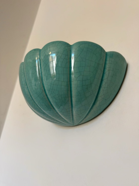 Applique a conchiglia in ceramica craquelé anni '80 (photo 5 of 10)
