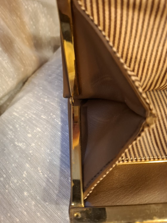 Sac à main vintage Goldpfeil années 50-60 en cuir marron, comme neuf, modèle Kelly. – Sacs a main, Leather (photo 10 of 11)